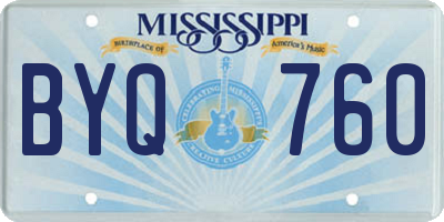 MS license plate BYQ760