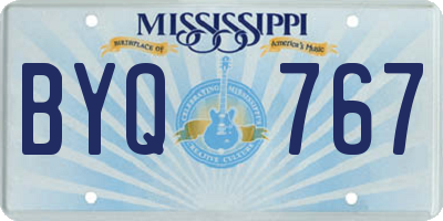MS license plate BYQ767