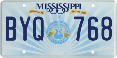 MS license plate BYQ768