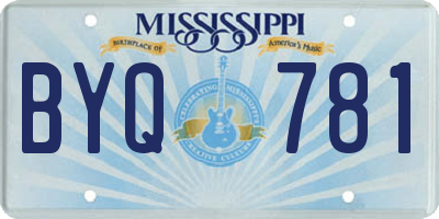MS license plate BYQ781