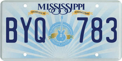 MS license plate BYQ783