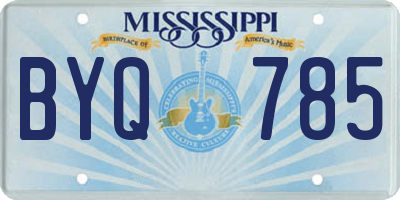 MS license plate BYQ785