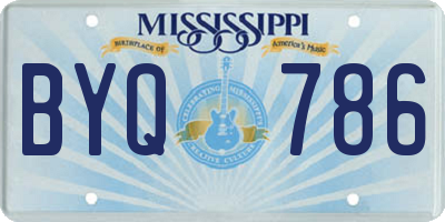 MS license plate BYQ786