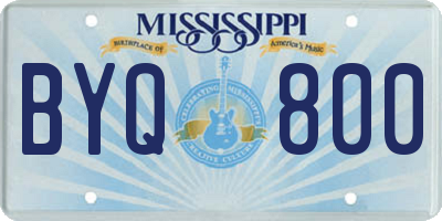 MS license plate BYQ800