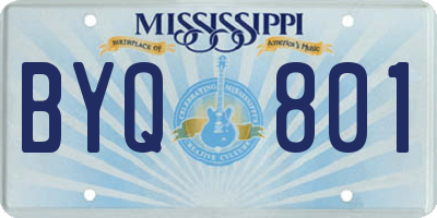 MS license plate BYQ801