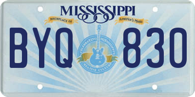 MS license plate BYQ830
