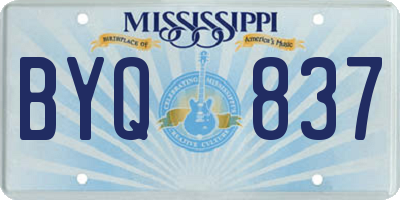 MS license plate BYQ837