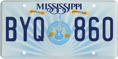 MS license plate BYQ860