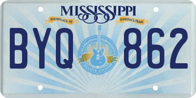 MS license plate BYQ862