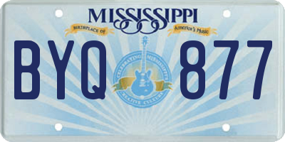 MS license plate BYQ877