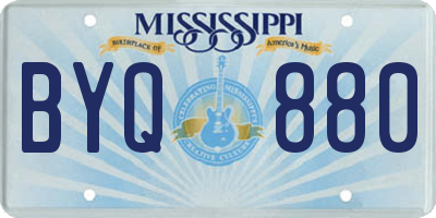 MS license plate BYQ880