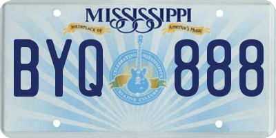 MS license plate BYQ888