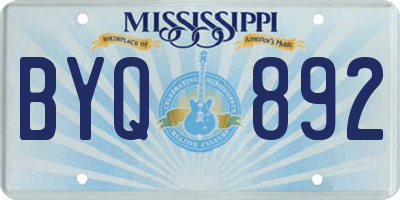MS license plate BYQ892