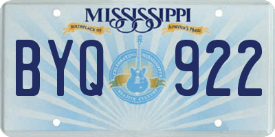 MS license plate BYQ922