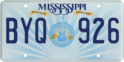 MS license plate BYQ926