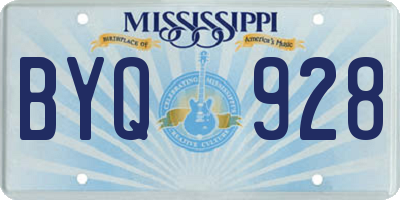 MS license plate BYQ928