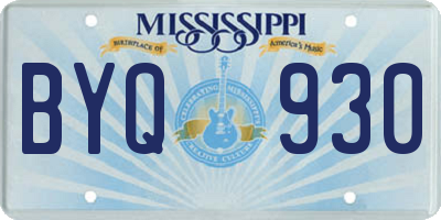 MS license plate BYQ930