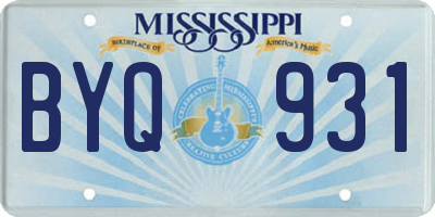 MS license plate BYQ931