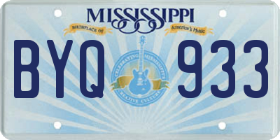 MS license plate BYQ933