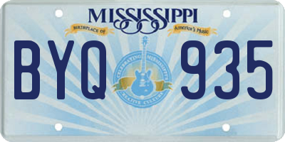 MS license plate BYQ935
