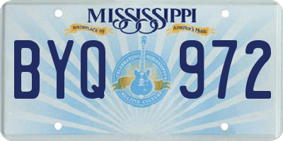 MS license plate BYQ972