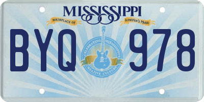 MS license plate BYQ978