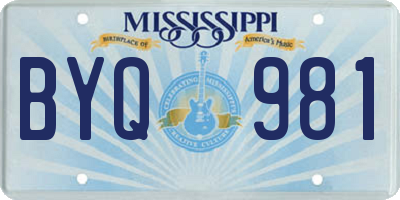 MS license plate BYQ981