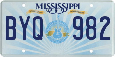 MS license plate BYQ982