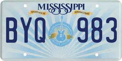 MS license plate BYQ983