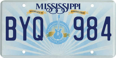 MS license plate BYQ984