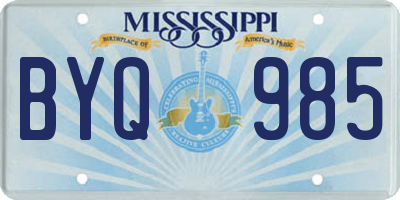 MS license plate BYQ985