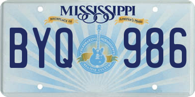 MS license plate BYQ986