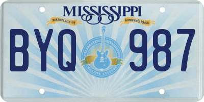 MS license plate BYQ987