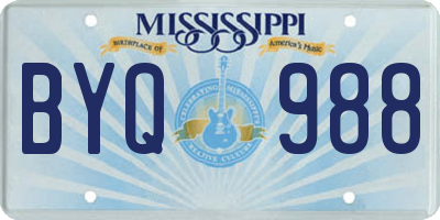 MS license plate BYQ988