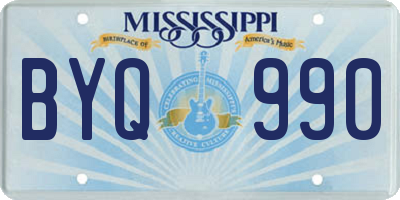 MS license plate BYQ990