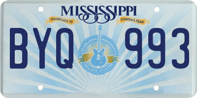 MS license plate BYQ993