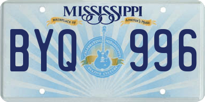 MS license plate BYQ996