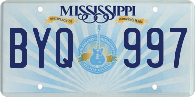 MS license plate BYQ997