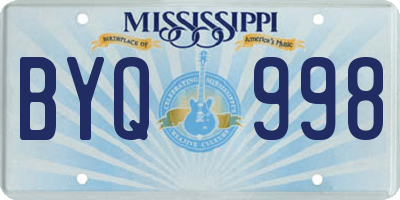 MS license plate BYQ998