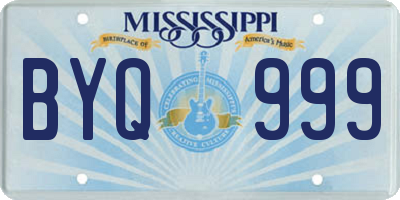 MS license plate BYQ999