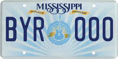 MS license plate BYR000