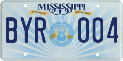 MS license plate BYR004