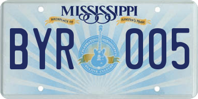 MS license plate BYR005