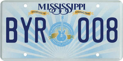 MS license plate BYR008
