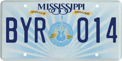 MS license plate BYR014