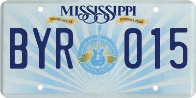 MS license plate BYR015