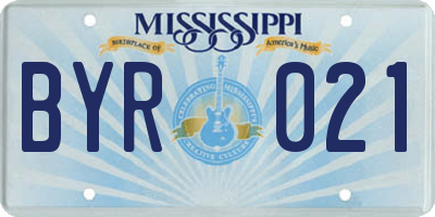 MS license plate BYR021