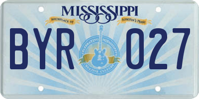 MS license plate BYR027