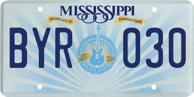 MS license plate BYR030