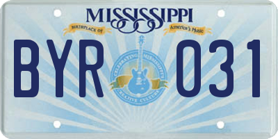 MS license plate BYR031